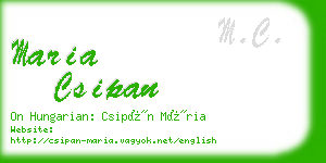 maria csipan business card